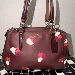 Coach Burgundy and Floral Crossbody